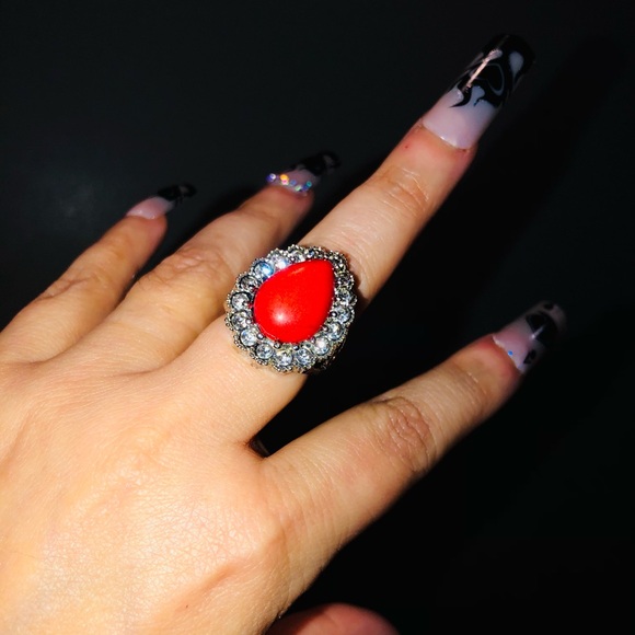 BEAUTIFUL BIG GEM RHINESTONE RINGS NEW🔥 - Picture 12 of 15